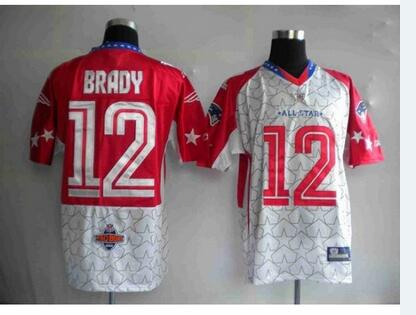 Men New England Patriots #12 Tom Brady Red 2010 Pro Bowl Stitched NFL  Jersey->customized ncaa jersey->Custom Jersey